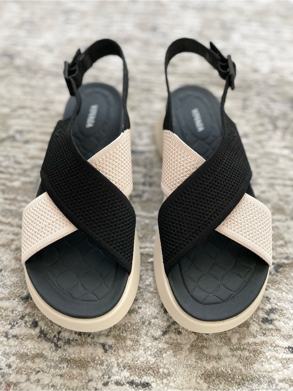 Vivaia Kara Adaptall Walker Sandals Black & Cream Size 9 (40) - Picture 4 of 11